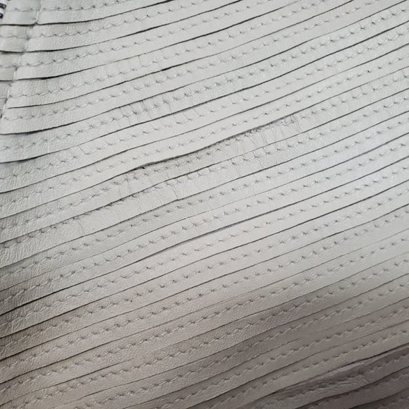 Suzanne Somers Stretch Leather Jacket in BONE Size 12 - Picture 3 of 5